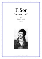 Fernando Sor: Concerto in D, Op.14 sheet music to download for guitar solo