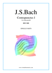 Johann Sebastian Bach: The Art of the Fugue, BWV 1080 - Contrapunctus I (COMPLETE) sheet music to download for string quartet