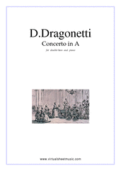 Domenico Dragonetti: Concerto in A major sheet music to download for double-bass & piano