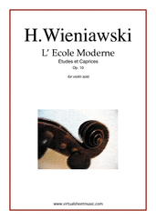 Henry Wieniawski: L' Ecole Moderne Op.10 sheet music to download instantly for violin solo