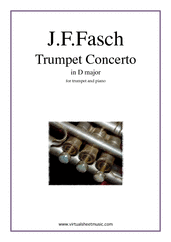 Johann Friedrich Fasch: Concerto in D major sheet music to download instantly for trumpet & piano