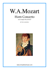 Wolfgang Amadeus Mozart: Concerto No.2 K417 in Eb major sheet music to download for horn & piano