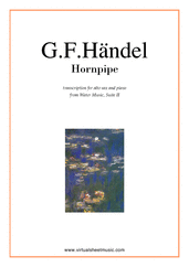 George Frideric Handel: Hornpipe from Water Music sheet music to download for alto saxophone