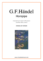 George Frideric Handel: Hornpipe from Water Music (in D, trumpet in Bb) sheet music to download for trumpet