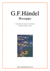 George Frideric Handel: Hornpipe from Water Music (in C, trumpet in C) sheet music to download instantly for trumpet & piano