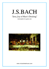 Johann Sebastian Bach: Jesu, Joy of Man's Desiring sheet music to download for guitar solo
