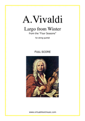 Antonio Vivaldi: Largo from Winter (f.score) sheet music to download instantly for string quintet or string orchestra