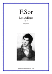 Fernando Sor: Les Adieux Op.21 sheet music to download for guitar solo