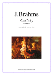Johannes Brahms: Lullaby Op. 49 No. 4 sheet music to download for tuba / piano