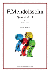 Felix Mendelssohn-Bartholdy: Quartet No. 1 Op. 12 (f.score) sheet music to download for string quartet