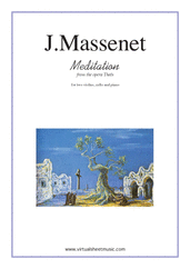Jules Massenet: Meditation from Thais sheet music to download for two violins, cello & piano