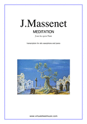 Jules Massenet: Meditation from Thais sheet music to download for alto saxophone
