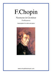 Frederic Chopin: Nocturne in C# minor (Posth.) sheet music to download for violin & piano