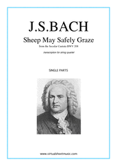 Johann Sebastian Bach: Sheep May Safely Graze (parts) sheet music to download for string quartet