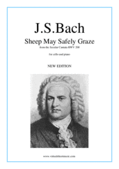 Johann Sebastian Bach: Sheep May Safely Graze sheet music to download for cello