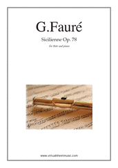 Gabriel Faure: Sicilienne Op.78 sheet music to download for flute & piano