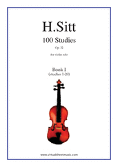 Hans Sitt: Studies, 100 Op.32 - Book I sheet music to download instantly for violin solo