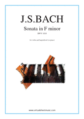 Johann Sebastian Bach: Sonata in F minor BWV 1018 sheet music to download for violin