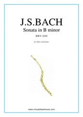 Johann Sebastian Bach: Sonata in B minor BWV 1030 sheet music to download for flute & piano