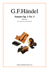 George Frideric Handel Sonata Op.1 No.3