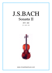 Johann Sebastian Bach: Sonata No.2 in A minor sheet music to download for violin solo