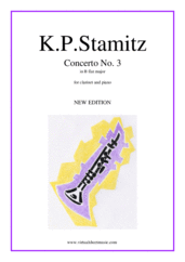 Karl Philip Stamitz: Concerto No.3 sheet music to download for clarinet & piano