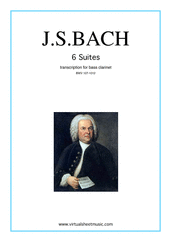 Johann Sebastian Bach: Suites sheet music to download for bass clarinet solo