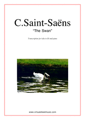 Camille Saint-Saens: The Swan sheet music to download for tuba in Eb / piano