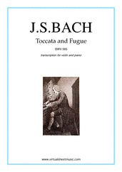Johann Sebastian Bach: Toccata & Fugue in D minor BWV 565 sheet music to download for violin