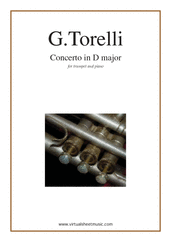 Giuseppe Torelli: Concerto in D major sheet music to download instantly for trumpet & piano
