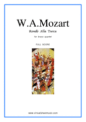 Wolfgang Amadeus Mozart: Rondò "Alla Turca" (COMPLETE) sheet music to download for brass quartet