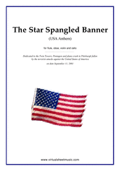 Miscellaneous: The Star Spangled Banner sheet music to download for flute, oboe, violin and cello