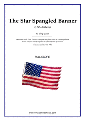 Miscellaneous: The Star Spangled Banner (in G, ALL) sheet music to download for string quartet or string orchestra